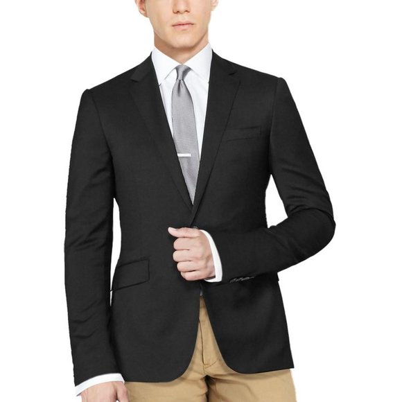 Black Stripe ~ Pinstripe 2 Button Vented Poly~Rayon Cheap Priced Discounted Business ~ Wedding 2 Piece Side Vented Modern Fit Suits 2 Piece Cheap Business Suits Clearance Sale For Men Without Pleat Flat Front Pants